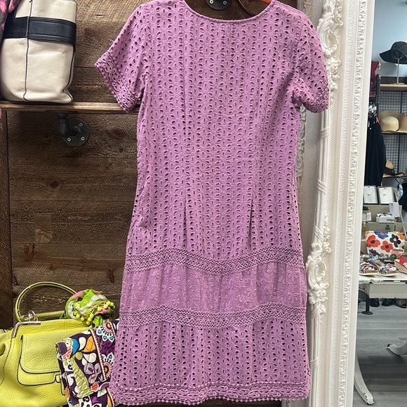 Sundance Eyelet Embroidered Cotton Dress – Size P6 – Purple - Picture 4 of 8